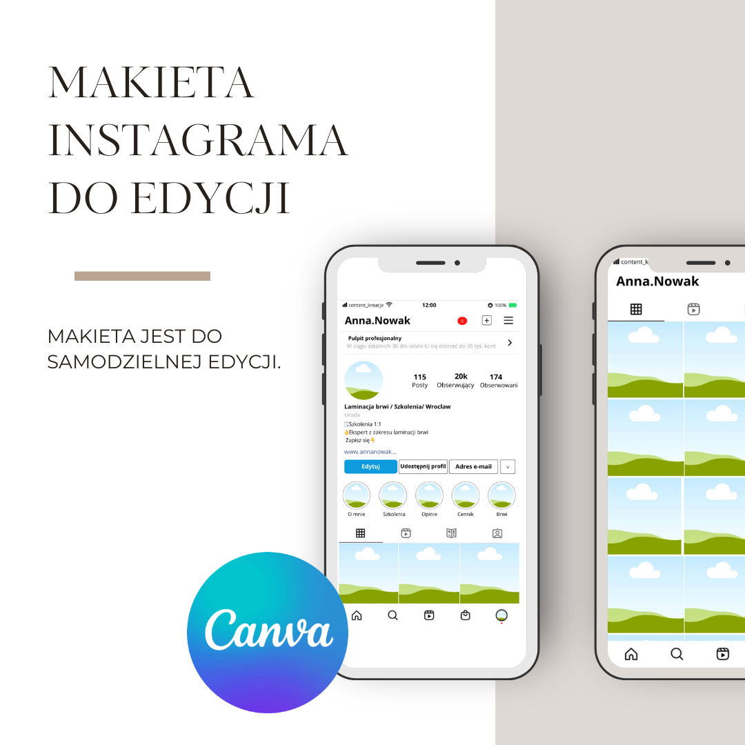makieta instagram, feed instagram