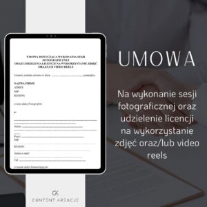 Umowa na wykonanie sesji fotograficznej